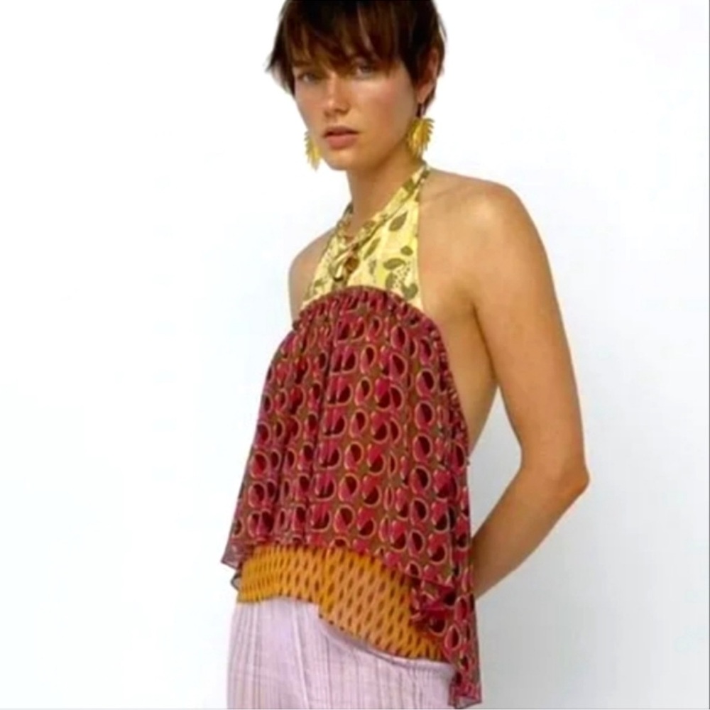 NWT ZARA Gorgeous Flowy Halter Tank Boho Hippie ✌️